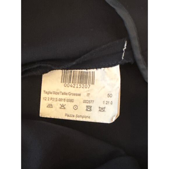 Piazza Sempione Audrey Straight-Leg Cropped Wool Navy Pants IT 50; US XL EUC - Picture 7 of 8